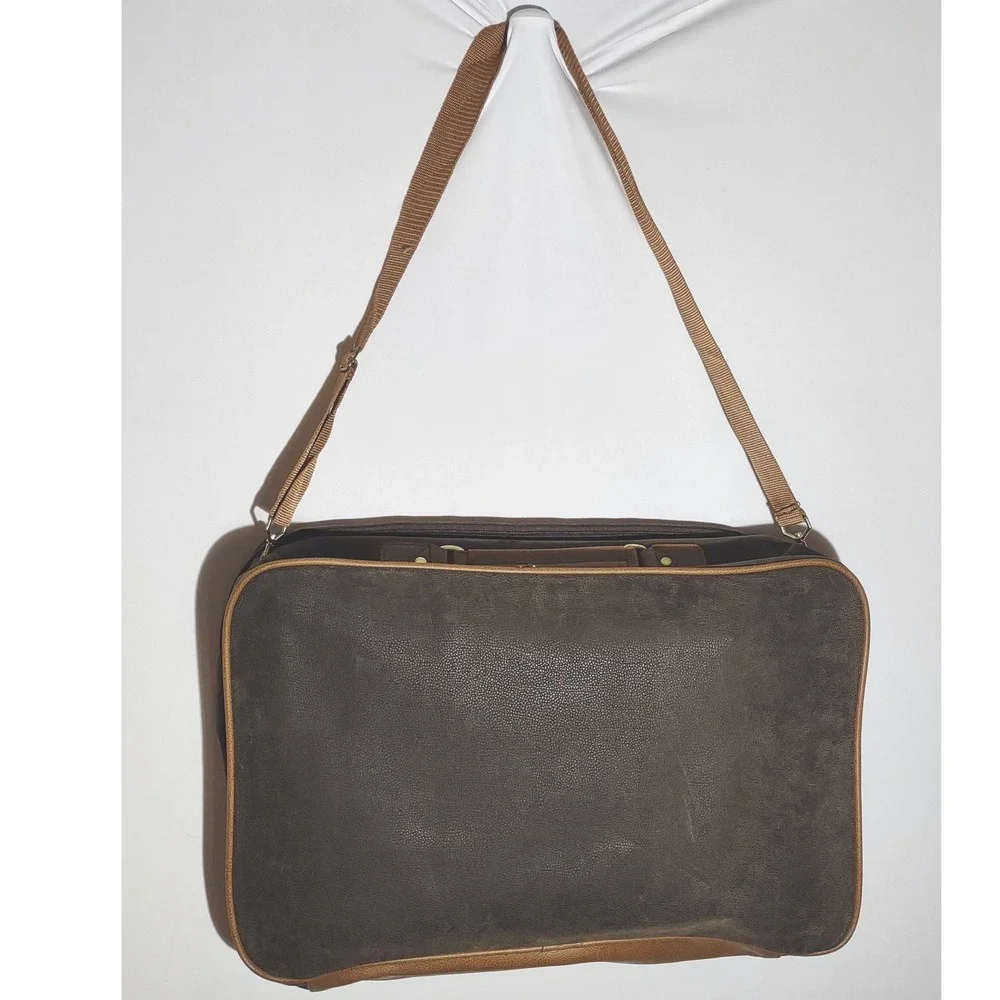 Aramis First Flight Travel Bag Brown Tan Messenger‎ Shoulder Weekender NWT